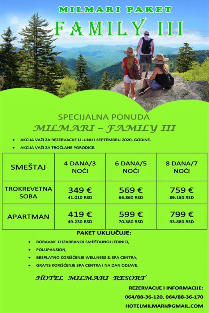 Milmari paket COUPLES, akcija za Jun i Septembar - HopNaKop Kopaonik